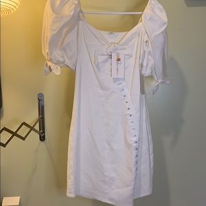 For love & Lemons.Macaroon Puff-Sleeve Mini Dress